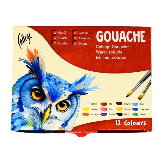 Guaša krāsas College 20ml, 12 krāsas