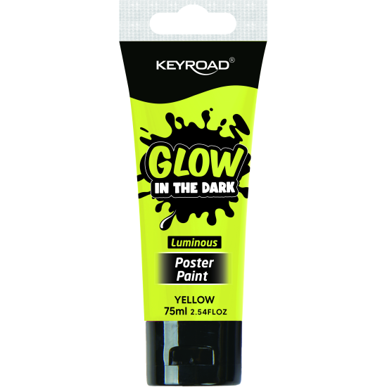 Plakātu krāsa Keyroad 75ml, luminiscējoša, dzeltena