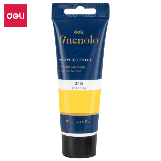 Акриловая краска DELI Finenolo, Yellow, Легкое смешивание