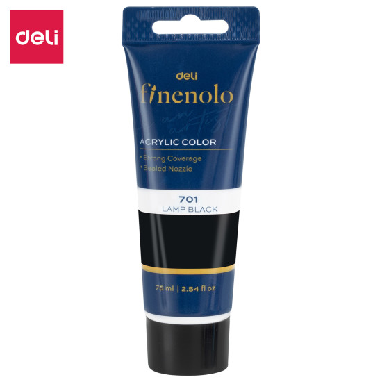 Акриловая краска DELI Finenolo, Black, Матовая