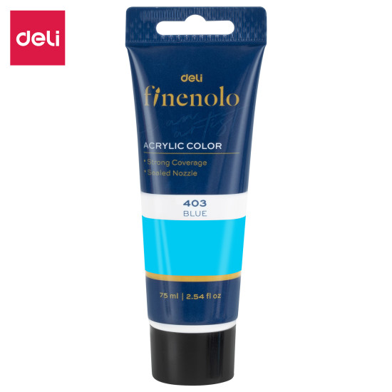 Акриловая краска DELI Finenolo, Blue, Быстросохнущая