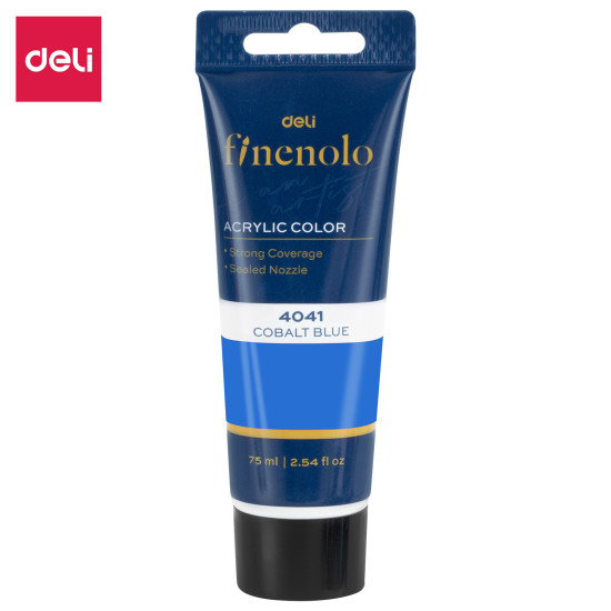 Акриловая краска DELI Finenolo, Cobalt Blue, Быстросохнущая
