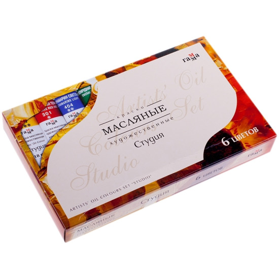 Масляные краски Gamma Студия, С насыщенным пигментом, Multicolor, 6х18 мл