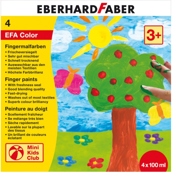 Пальчиковые краски Eberhard Faber EFA Color, Multicolor, Легкосмываемые