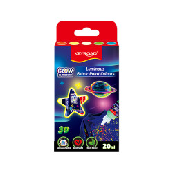 Краски для ткани KEYROAD Luminous Glow, Multicolor, 5x20мл