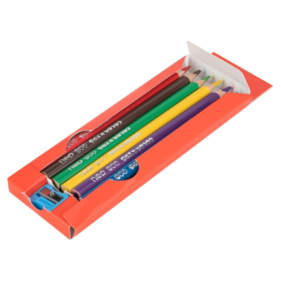 Цветные карандаши DELI Jumbo, Multicolor, Эргономичный Треугольный Грип