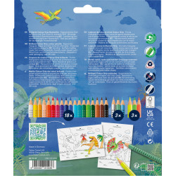 Цветные карандаши Faber-Castell Colour Grip Динозавр, Multicolor, Водорастворимые