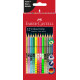 Trīsstūrveida krāsainie zīmuļi Faber-Castell Grip 12 krāsas