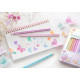 Trīsstūrveida krāsainie zīmuļi Faber-Castell Sparkle, metāla kārbā, 12 pasteļkrāsas