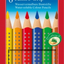 Trīsstūrveida krāsainie zīmuļi Faber-Castell Jumbo Grip, 6 krāsas