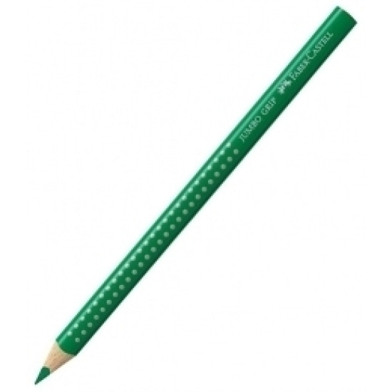 Trīsstūrveida krāsains zīmulis Faber-Castell Jumbo Grip, smaragdzaļš