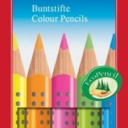 Trīsstūrveida krāsainie zīmuļi Faber-Castell Jumbo Grip neon, 5 krāsas