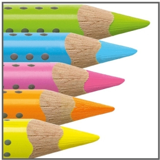 Trīsstūrveida krāsains zīmulis Faber-Castell Jumbo Grip, neona zaļš