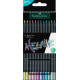 Trīsstūrveida krāsainie zīmuļi Faber-Castell Black Edition, 12 metāliskas krāsas