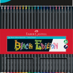 Trīsstūrveida krāsainie zīmuļi Faber-Castell Black Edition, 24 krāsas