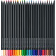 Trīsstūrveida krāsainie zīmuļi Faber-Castell Black Edition, 24 krāsas