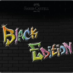 Trīsstūrveida krāsainie zīmuļi Faber-Castell Black Edition, metāla kārbā, 24 krāsas