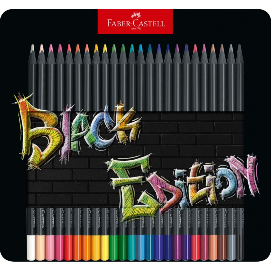 Цветные карандаши Faber-Castell Black Edition, Multicolor, Супермягкий грифель