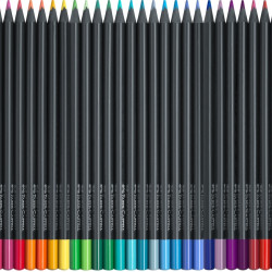 Trīsstūrveida krāsainie zīmuļi Faber-Castell Black Edition, 36 krāsas