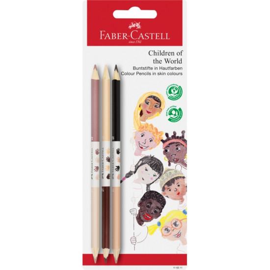 Цветные карандаши Faber-Castell Дети мира, Легкое смешивание оттенков кожи