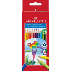 Trīsstūrveida krāsainie zīmuļi  Faber-Castell, 12 krāsas