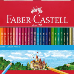 Krāsainie zīmuļi Faber-Castell Classic, metāla kārbā, 36 krāsas