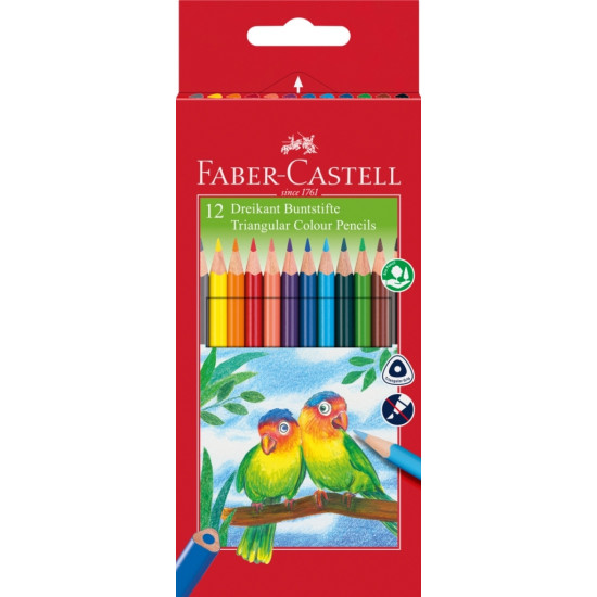 Цветные карандаши Faber-Castell Triangular Junior, Multicolor, Устойчивый к поломке грифель
