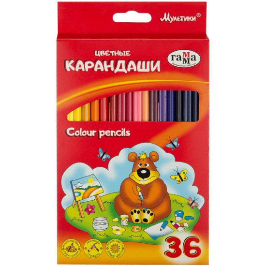 *Krāsainie zīmuļi Gamma Multiki, 36 krāsas