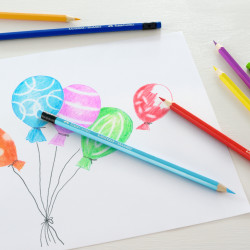 *Krāsainie zīmuļi Faber-Castell 24-krāsas ar krāsainām dzēšgumijām