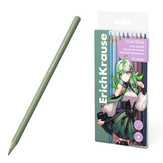 *Krāsainie zīmuļi ERICH KRAUSE Manga Round, 12 krāsas