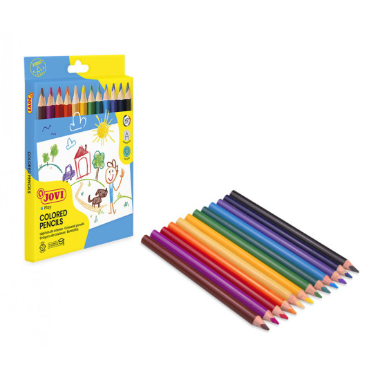 Krāsainie zīmuļi Jovi MAXI, 12 krāsas