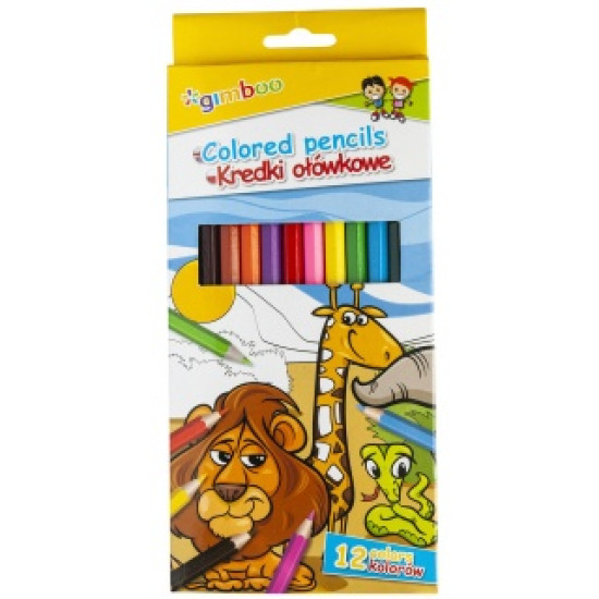 *Krāsainie zīmuļi Gimboo, 12 krāsas
