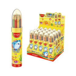 *Krāsainie zīmuļi Keyroad Rocket 12 krāsas, metāla raķetē