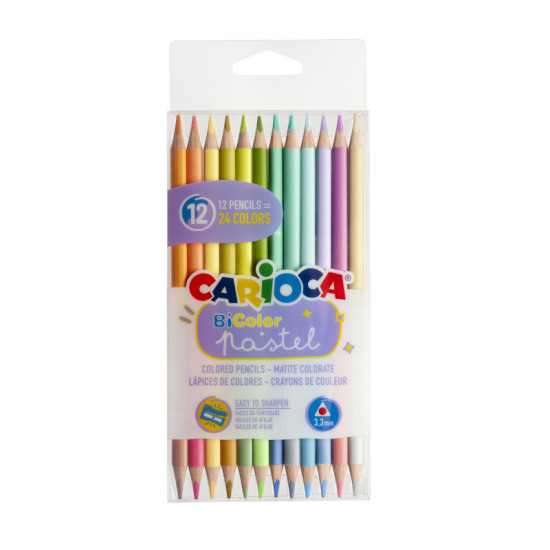 *Krāsainie zīmuļi CARIOCA PASTEL DOUBLE 12x2