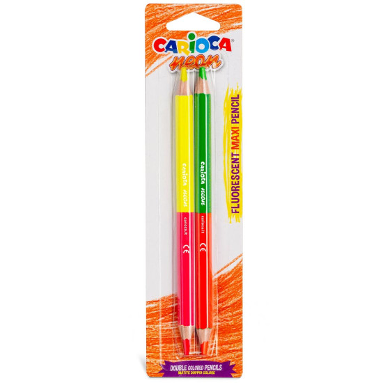 *Krāsainie zīmuļi CARIOCA BiColor NEON, 2x2 krāsas