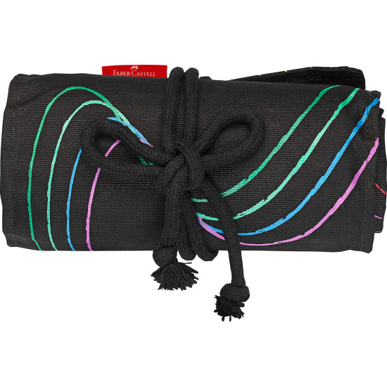 Krāsainie zīmuļi Faber-Castell Black Edition 72 krāsas, sarullējamā penālī