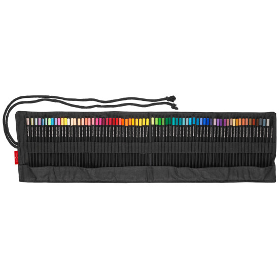 Krāsainie zīmuļi Faber-Castell Black Edition 72 krāsas, sarullējamā penālī