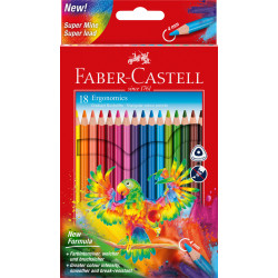 Krāsainie zīmuļi Faber-Castell Ergonomics, 18 krāsas