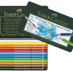 Akvareļu zīmuļi Faber-Castell Albrecht Dürer, metāla kārbā, 12 krāsas