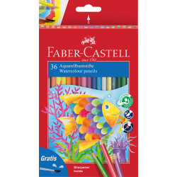 *Akvareļu zīmuļi Faber-Castell Fish ar otiņu, asināmo, 36 krāsas