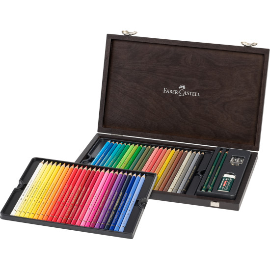 Zīmuļu komplekts Faber-Castell Polychromos Art&Graphic koka kastē, 48 krāsas