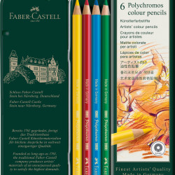 Zīmuļu komplekts Faber-Castell Polychromos Art&Graphic, metāla kārbā, 6 krāsas