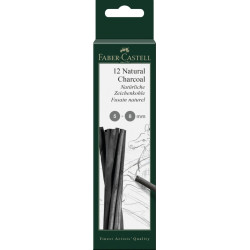 Ogles naturālas Faber Castell Ø 5-8mm, 12gab/iep., melnas