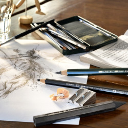 Графитовая пастель Faber-Castell Pitt 6B, Black, Интенсивный черный штрих