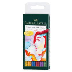 Ручки-кисти Faber-Castell Pitt Artist Pen Brush, Basic Colors, Сохраняющий форму наконечник