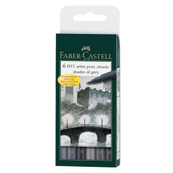 Ручка-кисть Faber-Castell Pitt Artist Pen, Shades of Grey, Высокая светостойкость