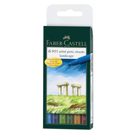 Ручки-кисти Faber-Castell Pitt Artist Pen Landscape, Multicolor, Высокая светостойкость