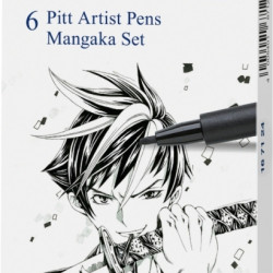 Flomāsteri Faber-Castell Pitt Artist Pen Mangaka , 6 gab.