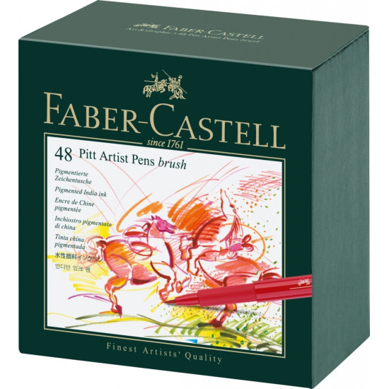 *Otas tipa flomāsteri Faber-Castell Pitt Artist Pen 48 krāsas, India ink