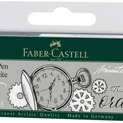 Flomāsteri Faber-Castell Pitt Artist Pen, 4gab, 1 melns un 3 balti
